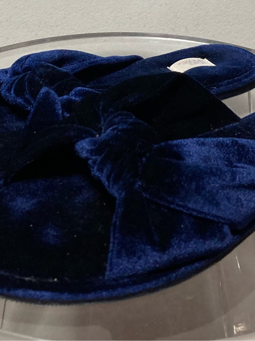 stars above Velvet Knot Slide Sandals - Deep Blue
